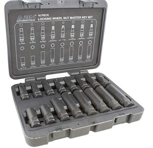 16 piece locking lug nut master key set