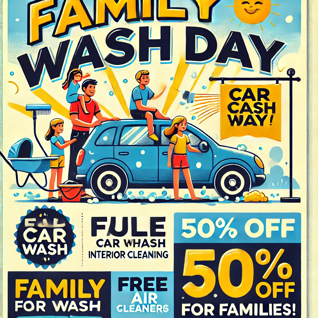  Family Car Wash Day paster and flyer designs