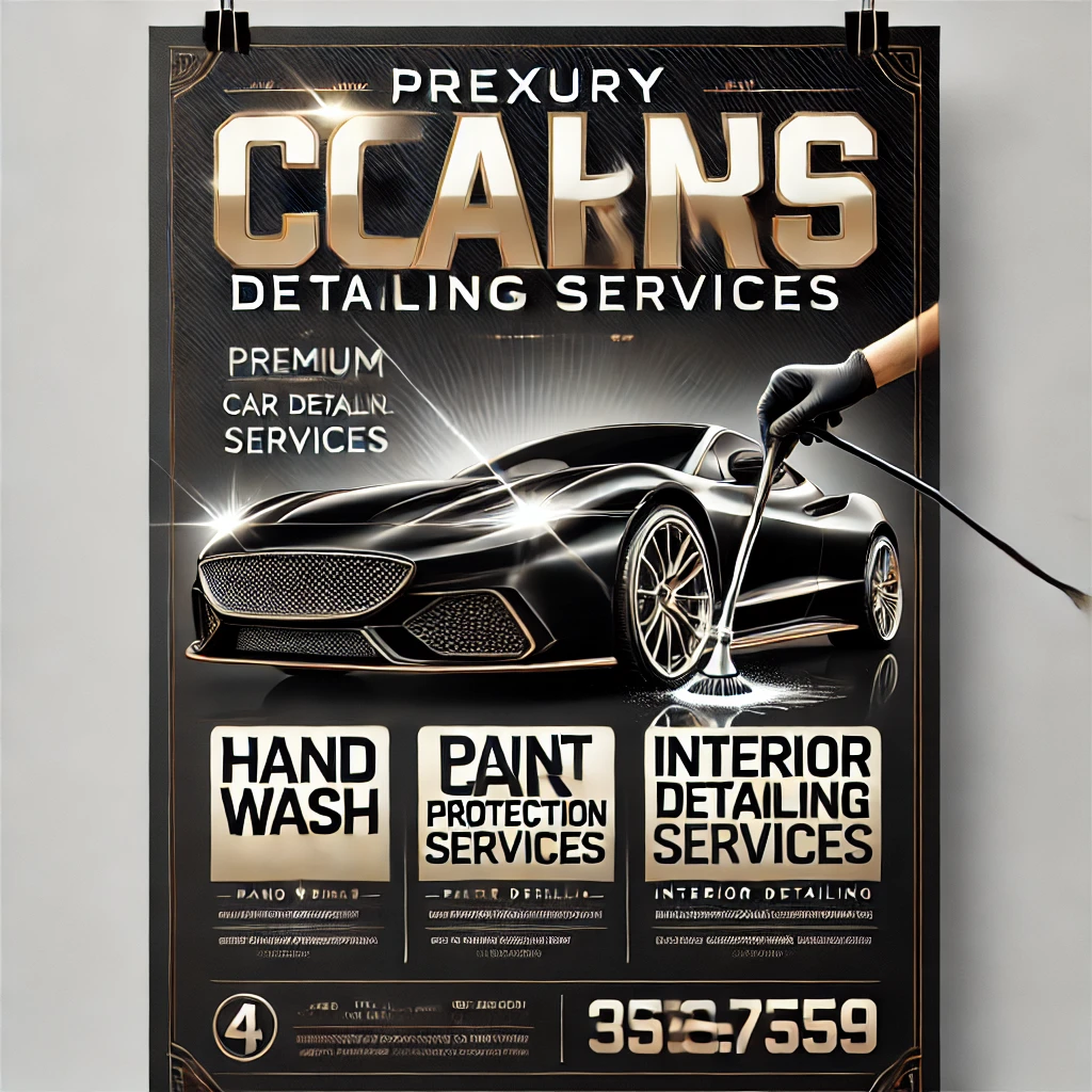 Luxury Car Detailing poster and flyer designs