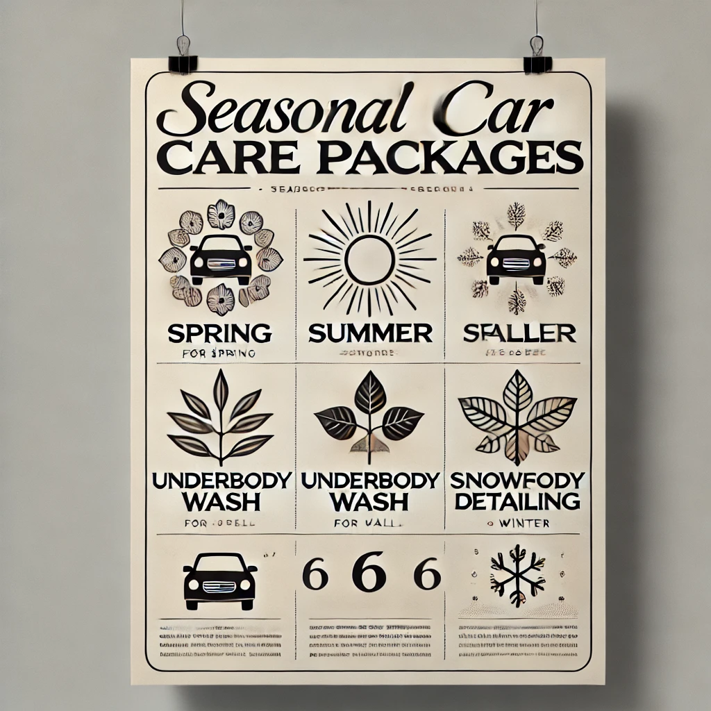 Seasonal Car Care Package poster and flyer designs